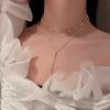 Korean Style Rhinestone Tassel & Pearl Necklace: High-End Clavicle Chain Jewelry for Women