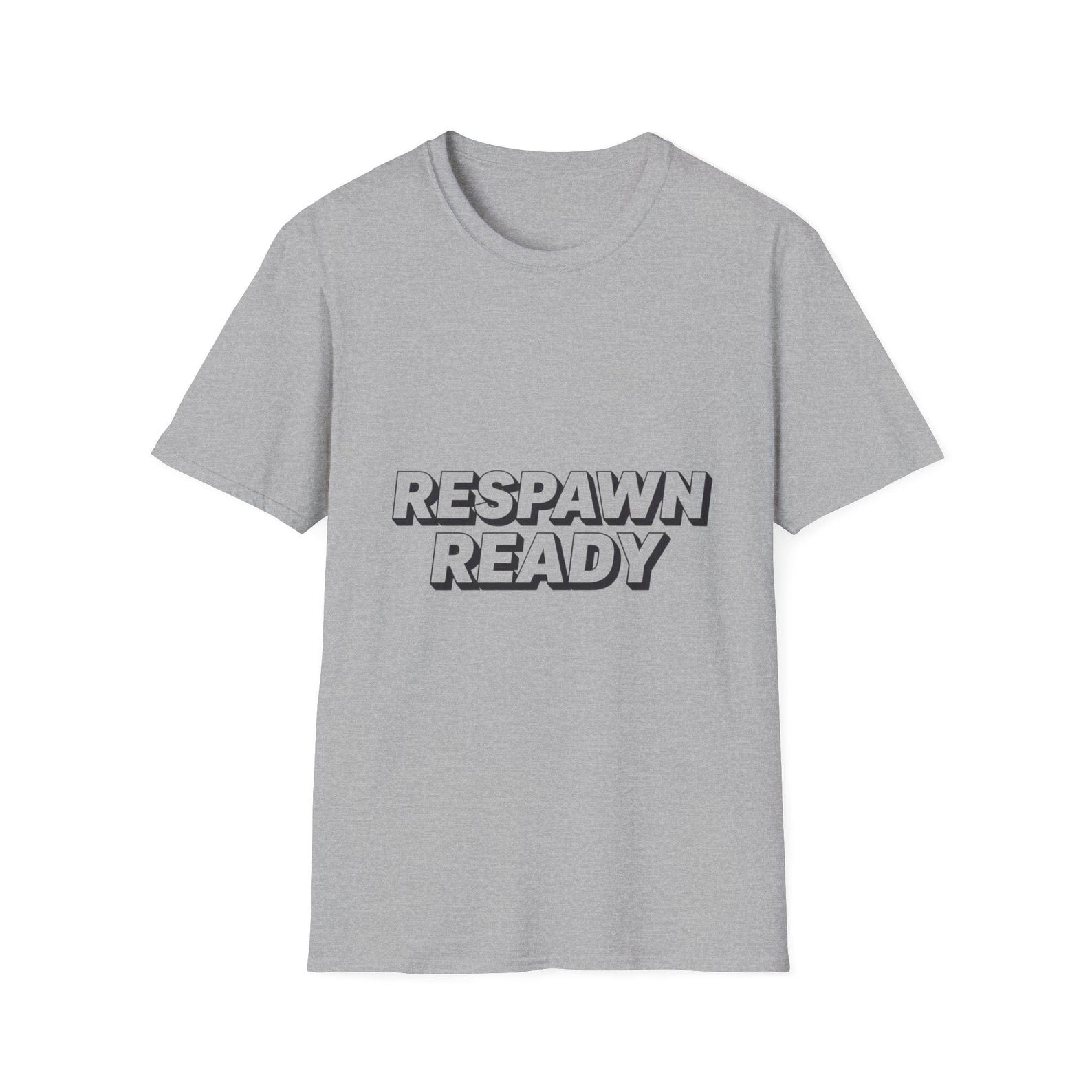 Respawn Ready T-Shirt | Gamer Typography Tee, Video Game Shirt for Gaming Enthusiasts M