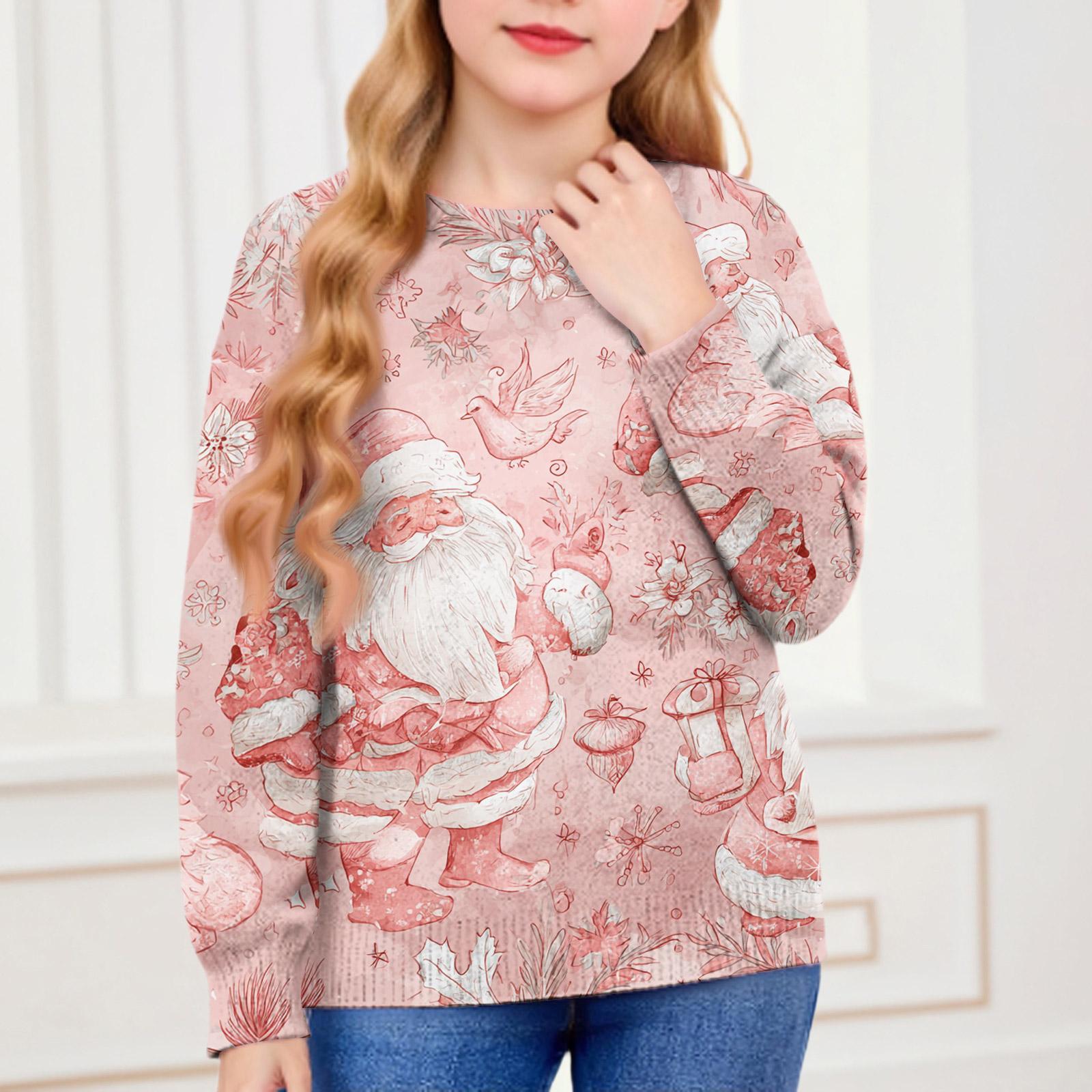 

Різдвяні світшоти для дітей, хлопчиків та дівчаток, в язаний светр, мила футболка, осінній пуловер з круглим вирізом, топи 100