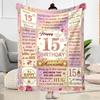 15th Birthday Celebration Flannel Blanket-Soft and Suitable for Sofas,Beds,Offices,Travel,All Seasons,Great Gift for Holidays and Birthdays.