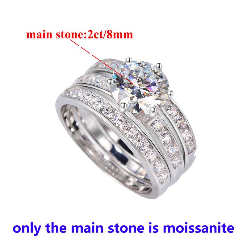 

Кольца COSFIX 2CT Moissanite для женщин, роскошное женское кольцо с бриллиантом Moissanite цвета D, обручальное женское кольцо с муассанитом 5、6、7、8、9