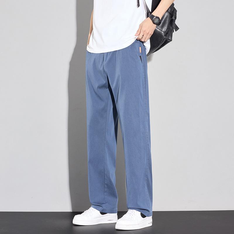 Summer Thin Men's Soft Lyocell Casual Pants Breathable Fashion Solid Color Simple Male Trousers Brand Clothing