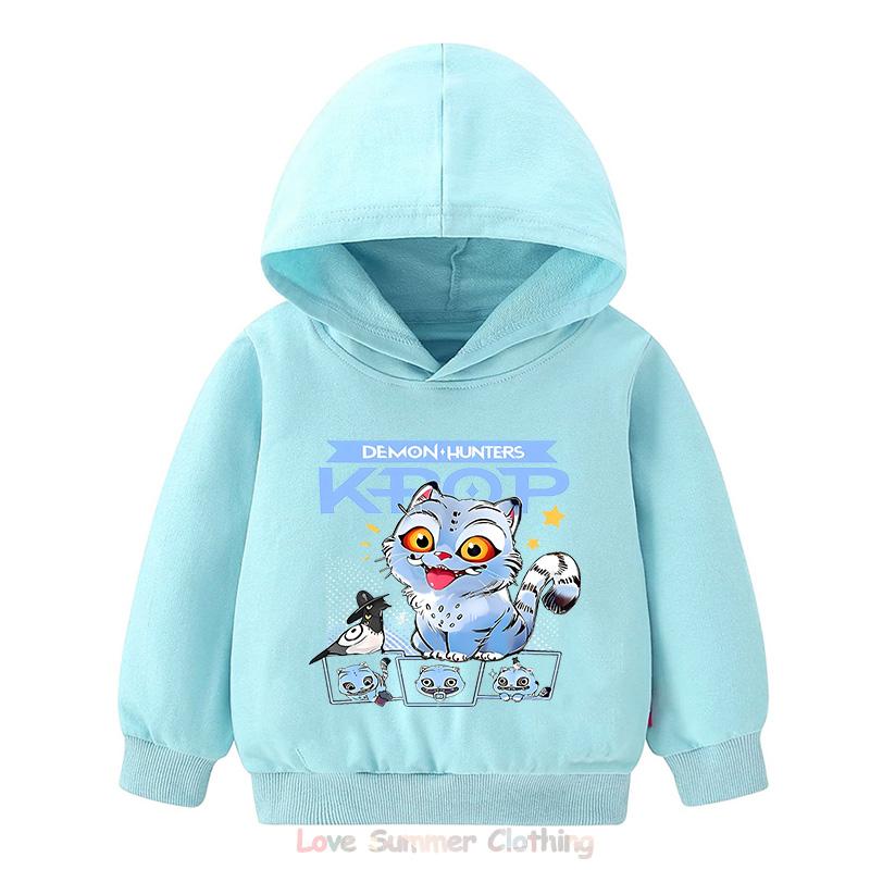 Kpop Demon Hunters Hoodie for Girls Age 4-14 HD Print 100% Polyester Pullover Casual Girls Sweatshirt Fall Many Colors Bulk Discount