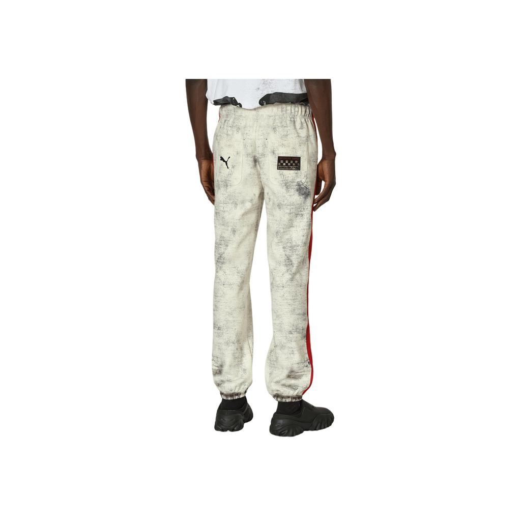 Puma Slim Fit Mid-Waist Knit Sweatpants With Brand Logo Unisex Bottoms Warm-White 631041-65