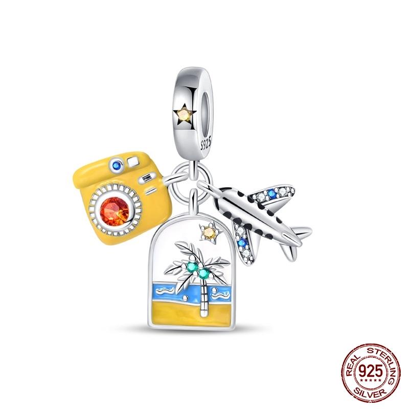 New Copper Fashion Glowing Space Astronaut Spaceship Charms Beads Fit Brand Original Bracelet Diy Jewelry Gift