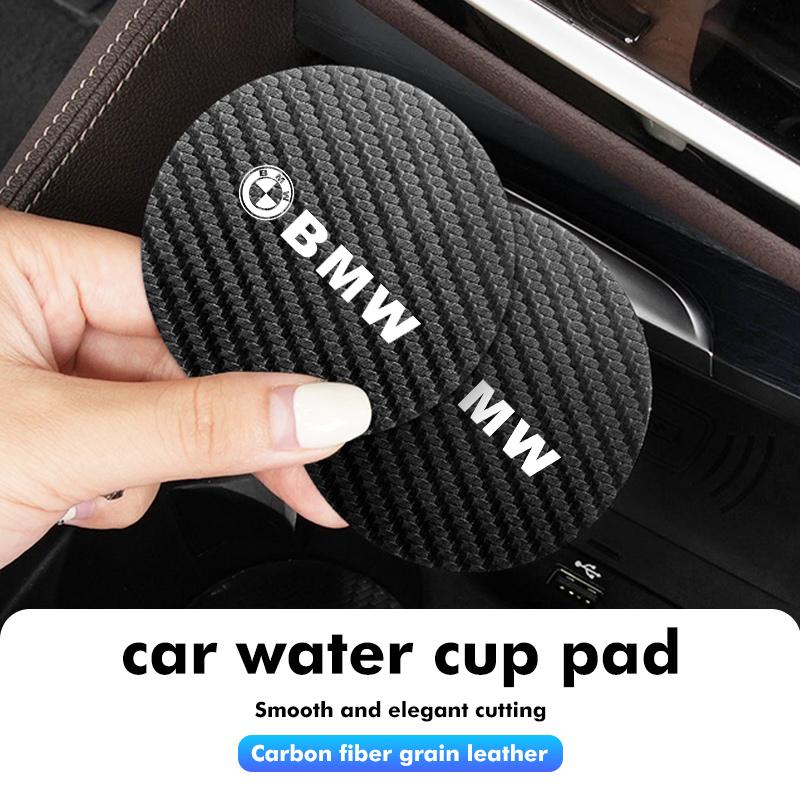 2Pcs Car Coasters Water Cup Holder Pads Anti Slip Accessories For BMW M 1 3 4 5 6 7 Series M3 M6 F01 F02E34 E36 E70 F10 X6 X1 FF2