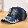 1pc Diamond-Encrusted Baseball Cap,Y2K Style Star Pattern,Casual Design,Adjustable Back Buckle,Daily Personalized Fashion Items