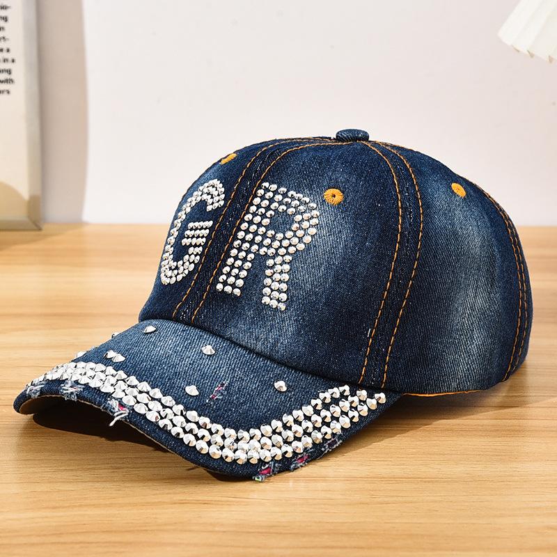 1pc Diamond-Encrusted Baseball Cap,Y2K Style Star Pattern,Casual Design,Adjustable Back Buckle,Daily Personalized Fashion Items