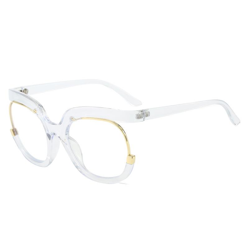 

Оправа для очков женская, персонализированная полуоправа для очков с плоским зеркалом, анти-синий свет white film (anti-blue light)