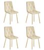 LIBRA Chair - Light Beige Velvet / Gold Legs X 4