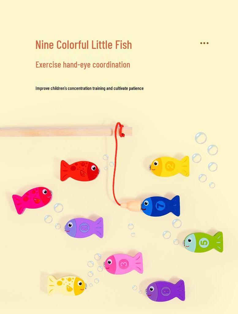 Kids' Educational Montessori Logarithmic Board: Early Learning Toy for Number Recognition & Fishing Game