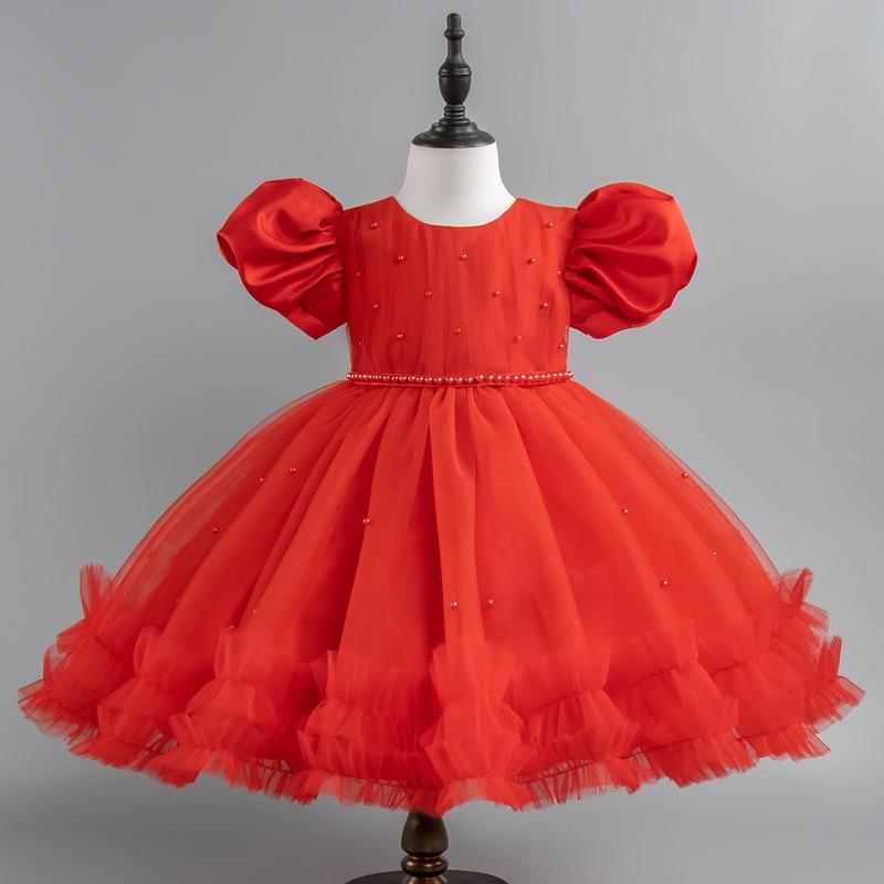 Mädchen Kinder Aufgebauschtes Spitze Tüll Prinzessin Geburtstagsparty Formelles Auftrittskleid