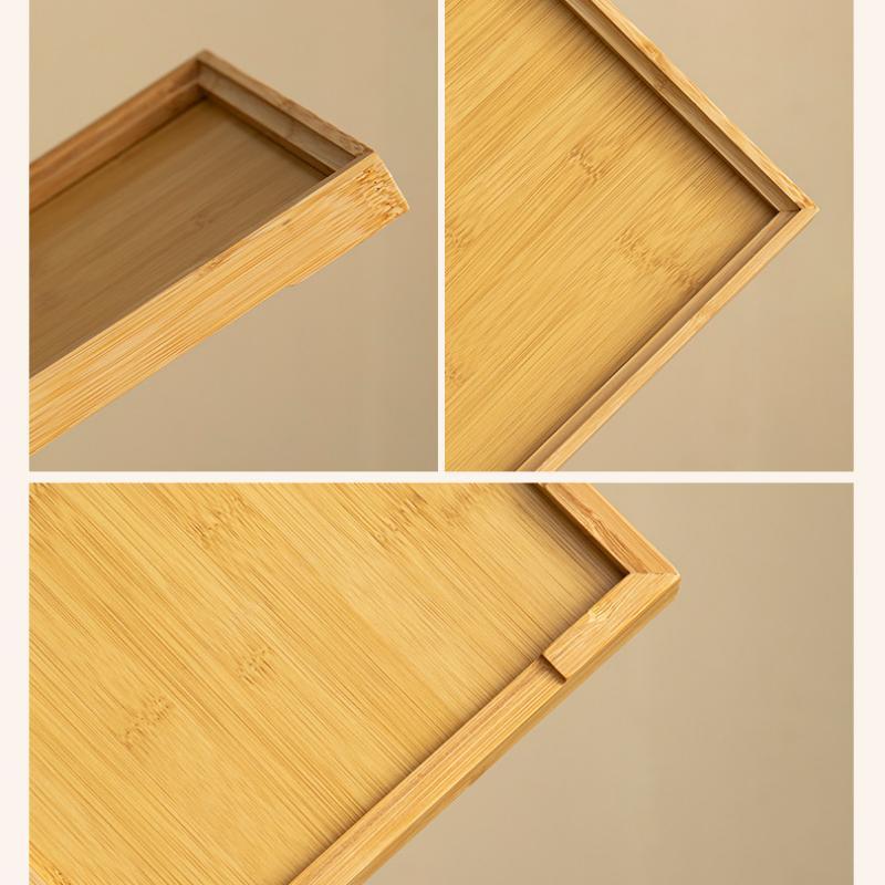 New! 1PCS Rectangular Serving Tray Tableware Food Tray For Kitchen Party Tea Bar Bamboo Wood Pallets Flat Plate Kitchen Utensils