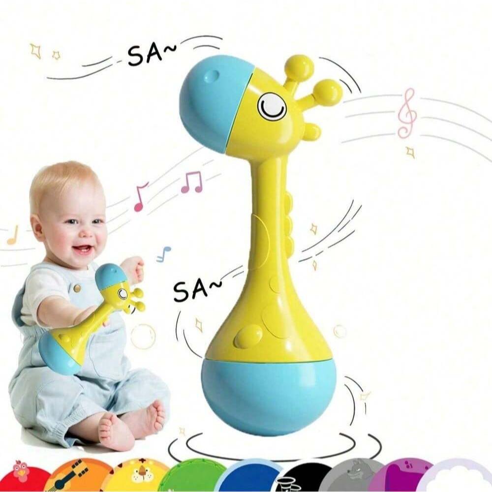 Niedliche Tier Handkurbelglocke - Lernspielzeug für die frühe Kindheit, das die Greifkraft verbessert und die visuelle und auditive Entwicklung fördert