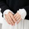 Perfect Match Spring Detachable Fake Sleeves Sweater Decorative Sleeves Lace Double Ruffled Flounces Cuff Autumn Universal Fake Cuff 1Pair