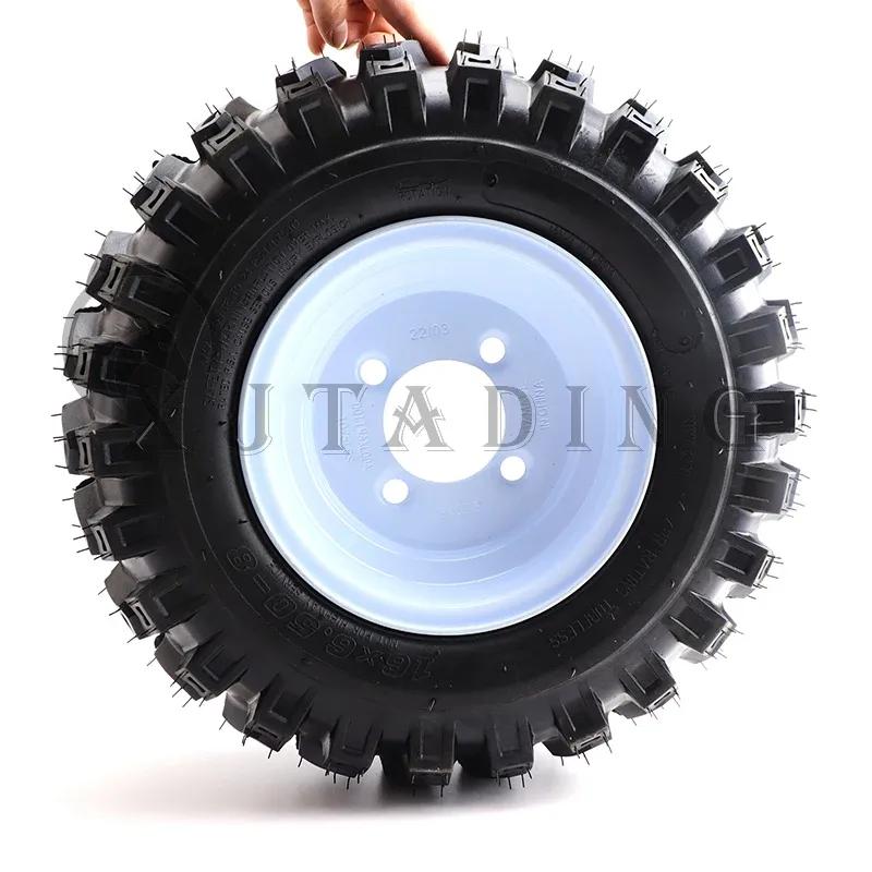 ATV 16 Inch Tubeless Wheels 16x6.50-8 Vacuum Tyre With 8 Inch Iron Hub for Snowplow Lawn Mower Farm Vehicle Tool Car Tire Parts