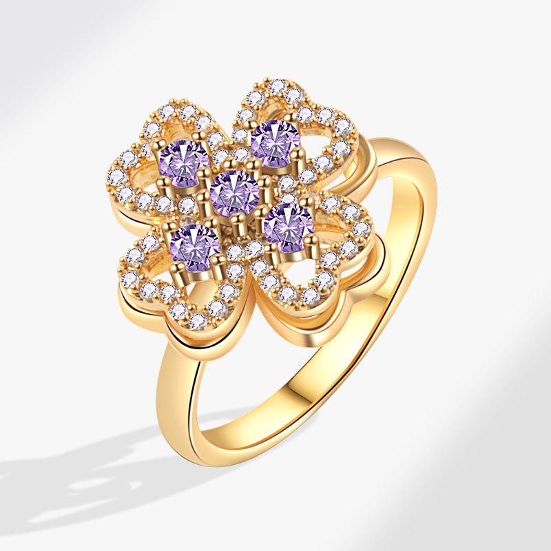 Offener Ring mit Zirkonia-Blume, Damen-Design, Nischenring, zweifarbig, Sonnenblume, doppelte Kamelie, personalisierbar, vielseitig verstellbar, Windmühlenring, Schmuck