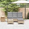 VidaXL Salon de jardin avec coussins forme de L 3 pcs beige polyrotin, ensemble de canapé d'extérieur 3328641