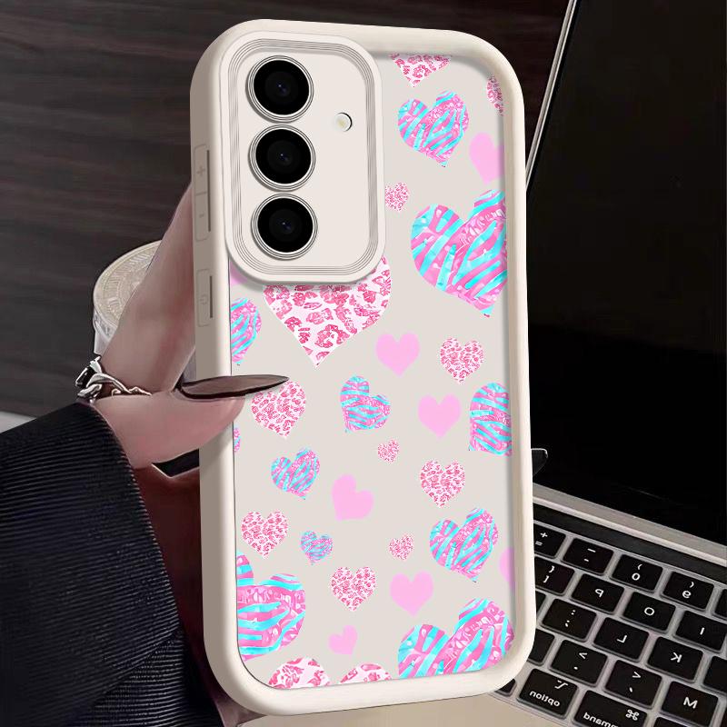 Tiny Hearts Pattern Case For Samsung Galaxy S25 Edge S24 S23 S22 Ultra S24 FE A56 A16 A15 A55 A54 A35 A26 A36 Soft Phone Cover