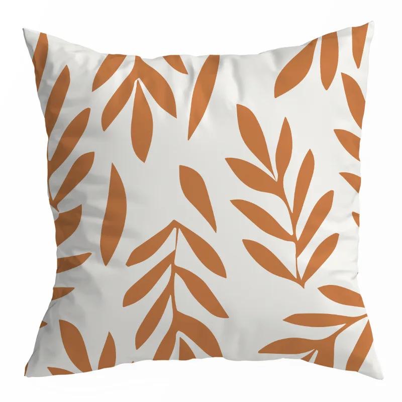 Orange Geometric Abstract Cat Print Pattern Cushion Cover for Home Living Room Sofa Decoration   Pillowcase