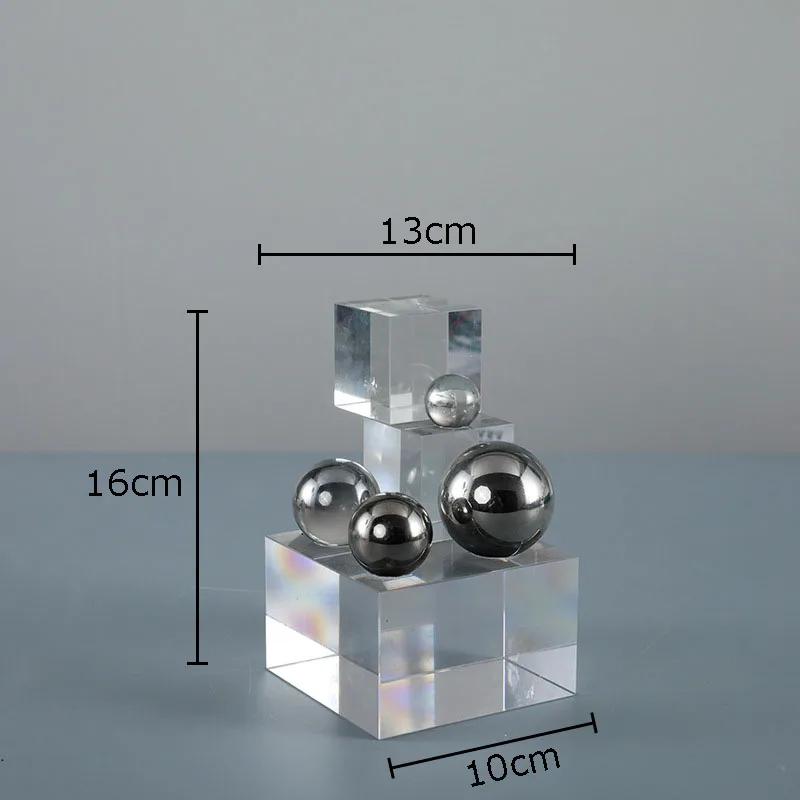 Farbige Kristallleiter Silberkugel Dekorative Ornamente Schreibtischdekoration Kristall Geometrische Blockstatue Raumästhetik Dekor