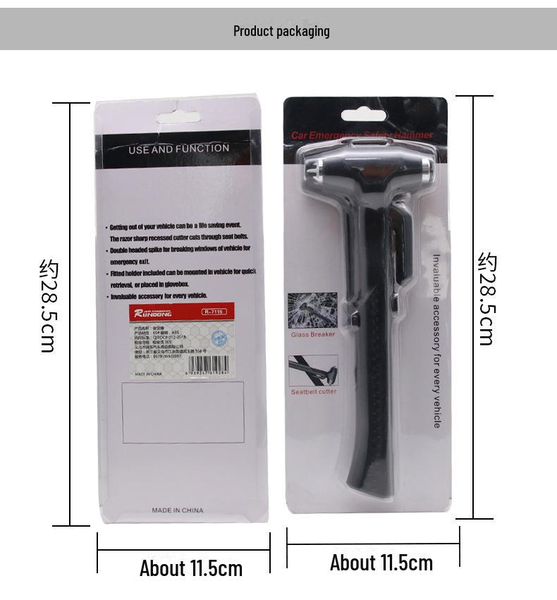 Car Safety Hammer Tool with Base - Window Breaker & Cutter R-7115