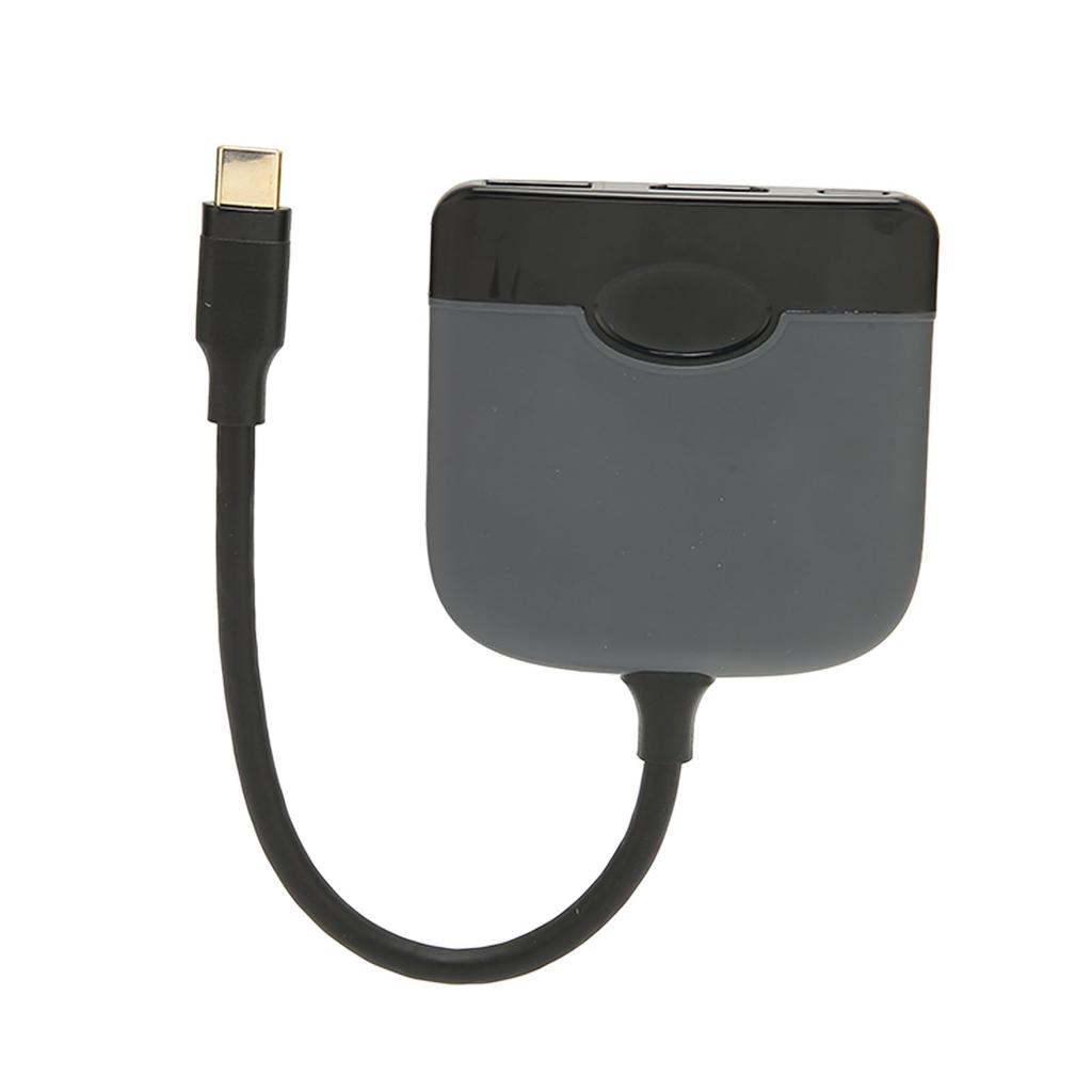 3 In 1 USB C To HD Multimedia Interface Adapter USB C To USB C USB3.0 Multi Port Adapter Compatible for Type C Devices