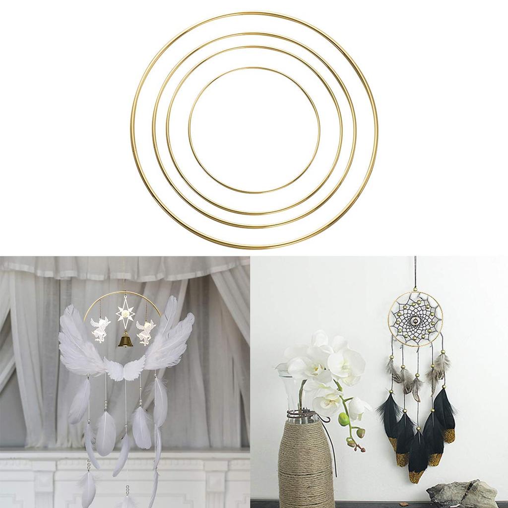 iplusmile Dream Catcher Rings, Set of 4, 12-inch Metal Hoops, Durable and Smooth Surface for DIY Crafts and Home Decoration
