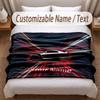 Nissan GT-R Printed Flannel Blanket Custom Name Text Soft Warm Throw For Bedroom Holiday Gift