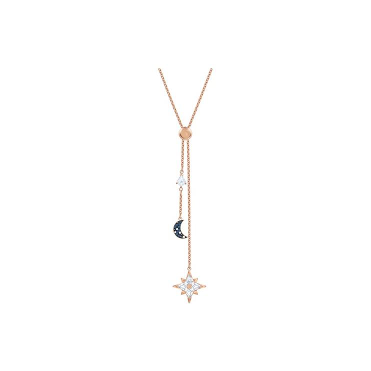 

Swarovski Symbolica Y-Shaped Star Moon Snowflake Dark Gradient Metal Necklace Women necklace 5494357 Box (Random Color)