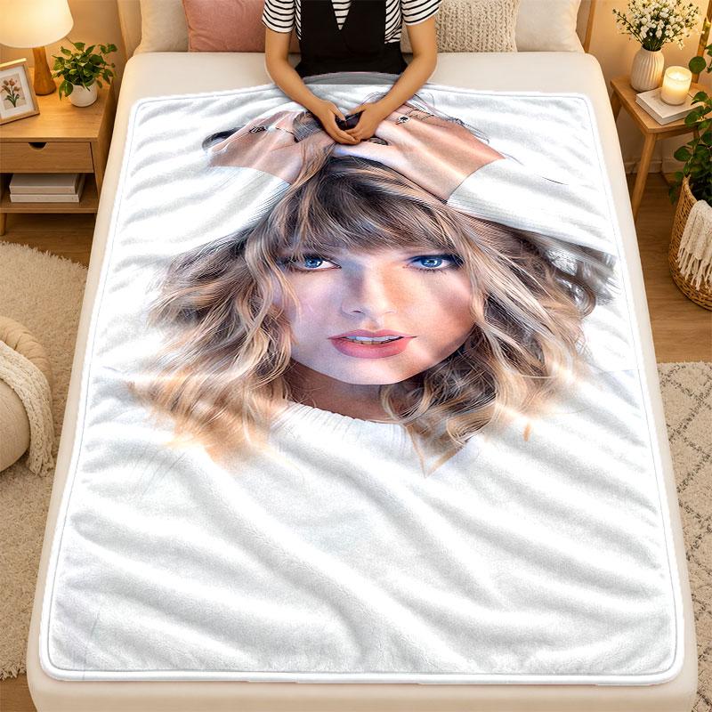 Flannel BlanketTaylor Swift Warm Soft Throw Blanket for Indoor Sofa Bed Living Room Use