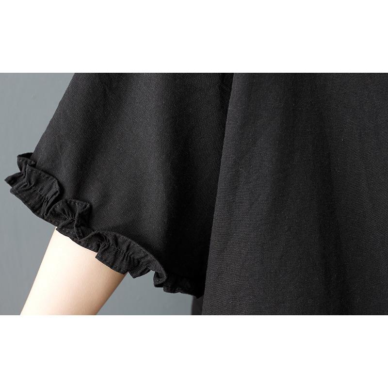 DIMANAF 2025 Summer Women Plus Size Basic Blouse Vintage Casual T-Shirt Solid Loose Tops Tees Oversized New