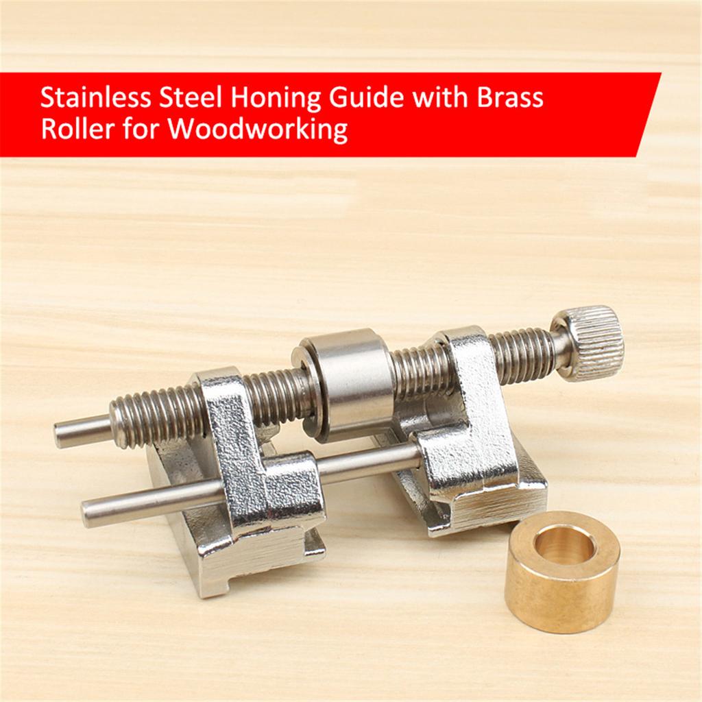 Stainless Steel Fixed Angle Honing Guide With Brass Roller For Woodworking Chisel Planer Blade Flat Chisel Edge Sharpening Tools