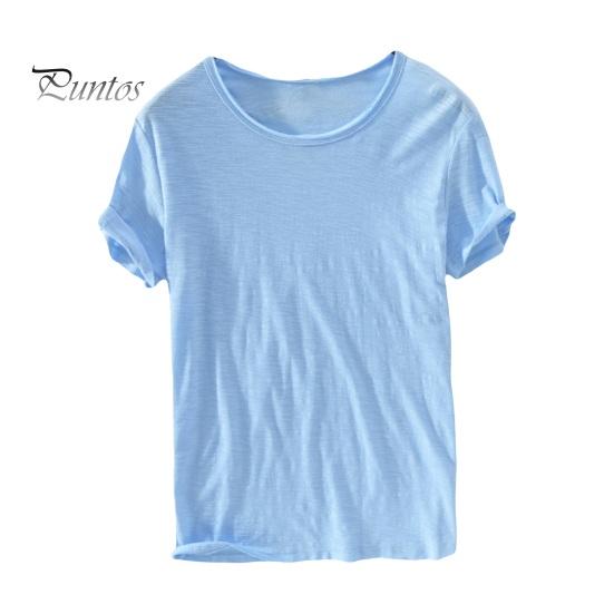Summer Men T-shirt Round Neck Quick-drying Pure Color Thin Short Sleeve Loose Pullover Casual Streetwear Daily Wear Sport Top