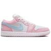 Jordan Air Jordan 1 Pink Cat Paw Slip Resistant Abrasion Resistant Low top Vintage Basketball Shoes Women's Pink Blue DC0774-607(Team1952-)
