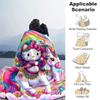 1pc Hello Kitty as a Rainbow Unicorn Blanket Soft Warm Throw Blankets for Home Decor Gift, Living Room, Travel, Camping, Car Blankets, Beach, Office N