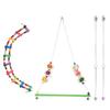 4pcs Colorful Chicken Swing Toys Birds Ladder Stand Fruit Holder Vegetable Hanging Feeder