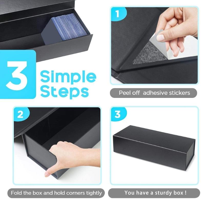 Portable Magnet Lid Sports Card Storage Box Magnetic Closure Trading Card Organizer for Collectors and Enthusiasts