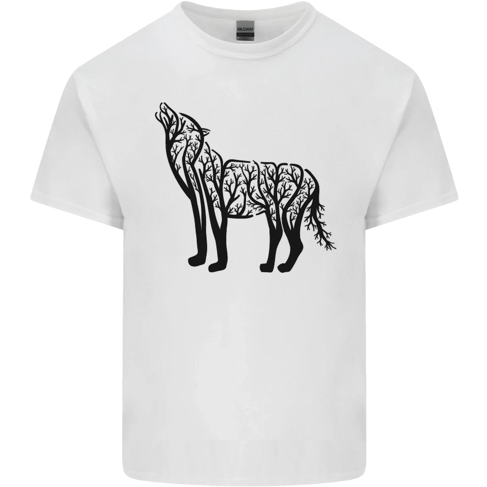 Wolf Tree Animal Ecology Kids T-Shirt Childrens 4XL