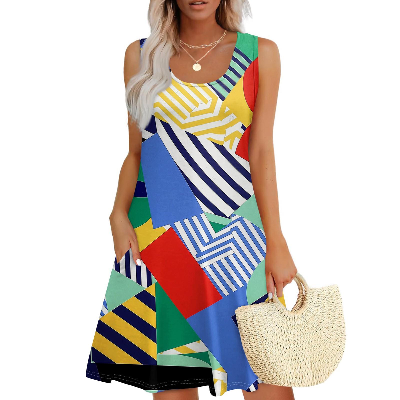 

Женский повседневный сарафан с карманами, летнее пляжное платье в стиле бохо, праздничные платья для женщин, футболки, платья с U-образным вырезом, свободные платья-майки XXL небесно-голубой