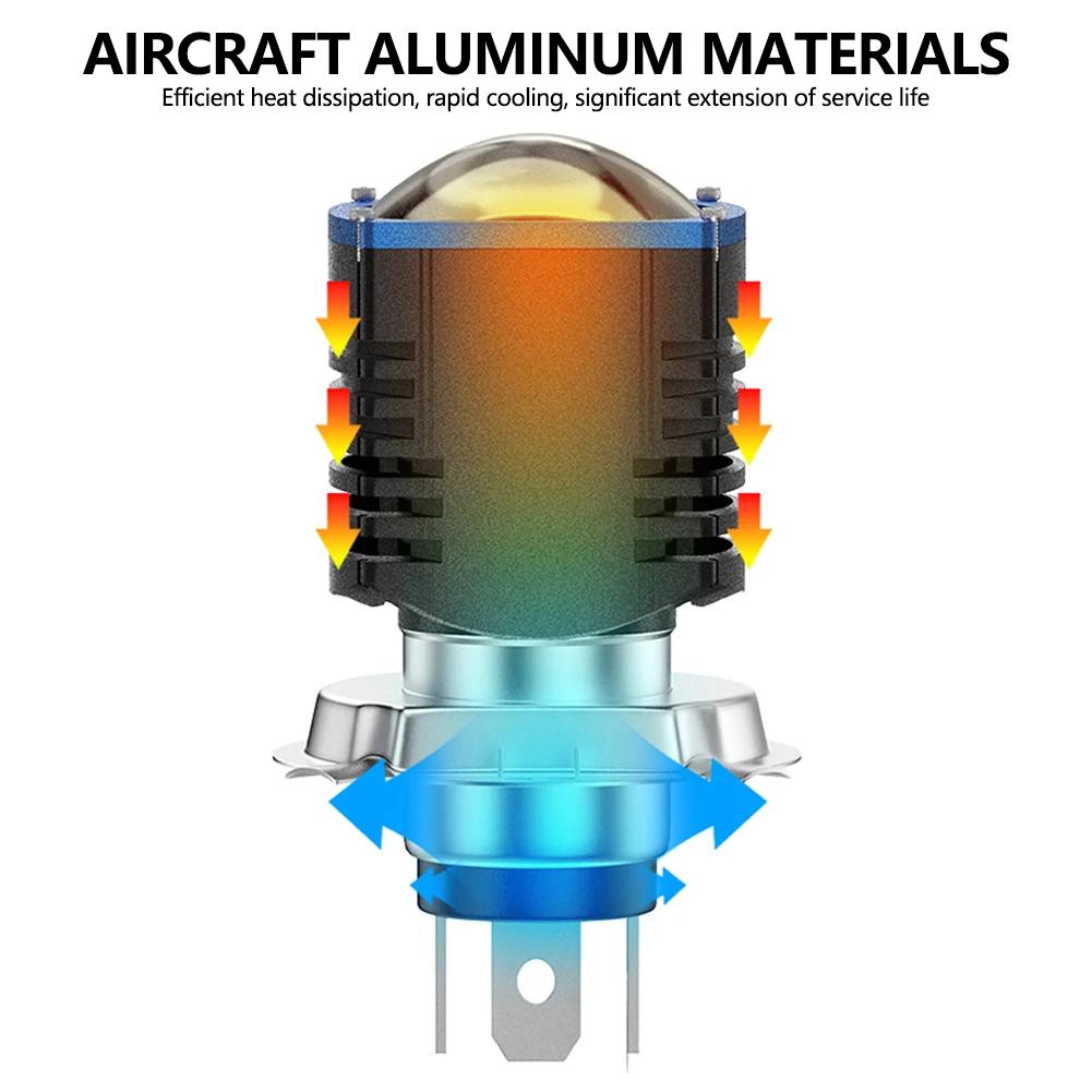 H4 LED Motorcycle Headlight Bulbs BA20D H6 Hi Low Beam Moto Light 3570 CSP Dual Color White Yellow Scooter Fog Lamp DC 12V 80V