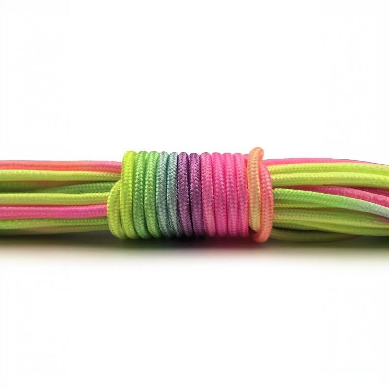 7 Strands Rainbow Paracord 2/3/4mm Parachute Rope Perfect for DIY Bracelet Making Backpacking Outdoor Survival Activities