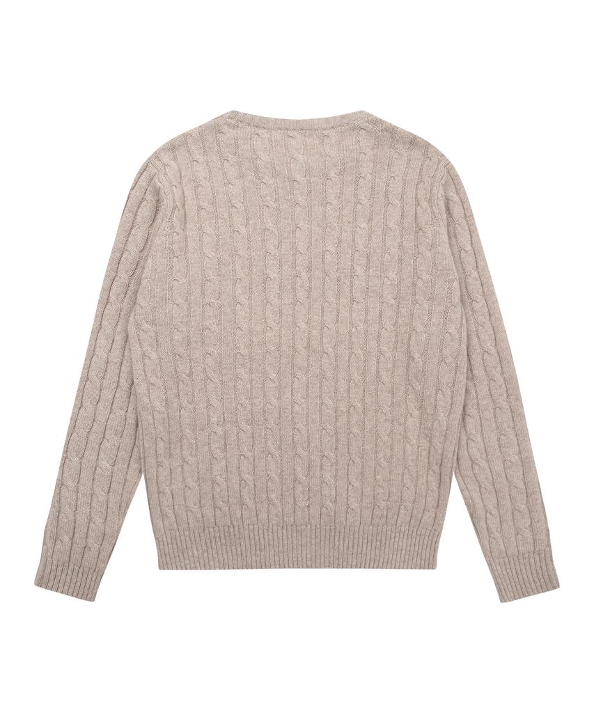 SOLEW Round Cable Sweater_Beige
