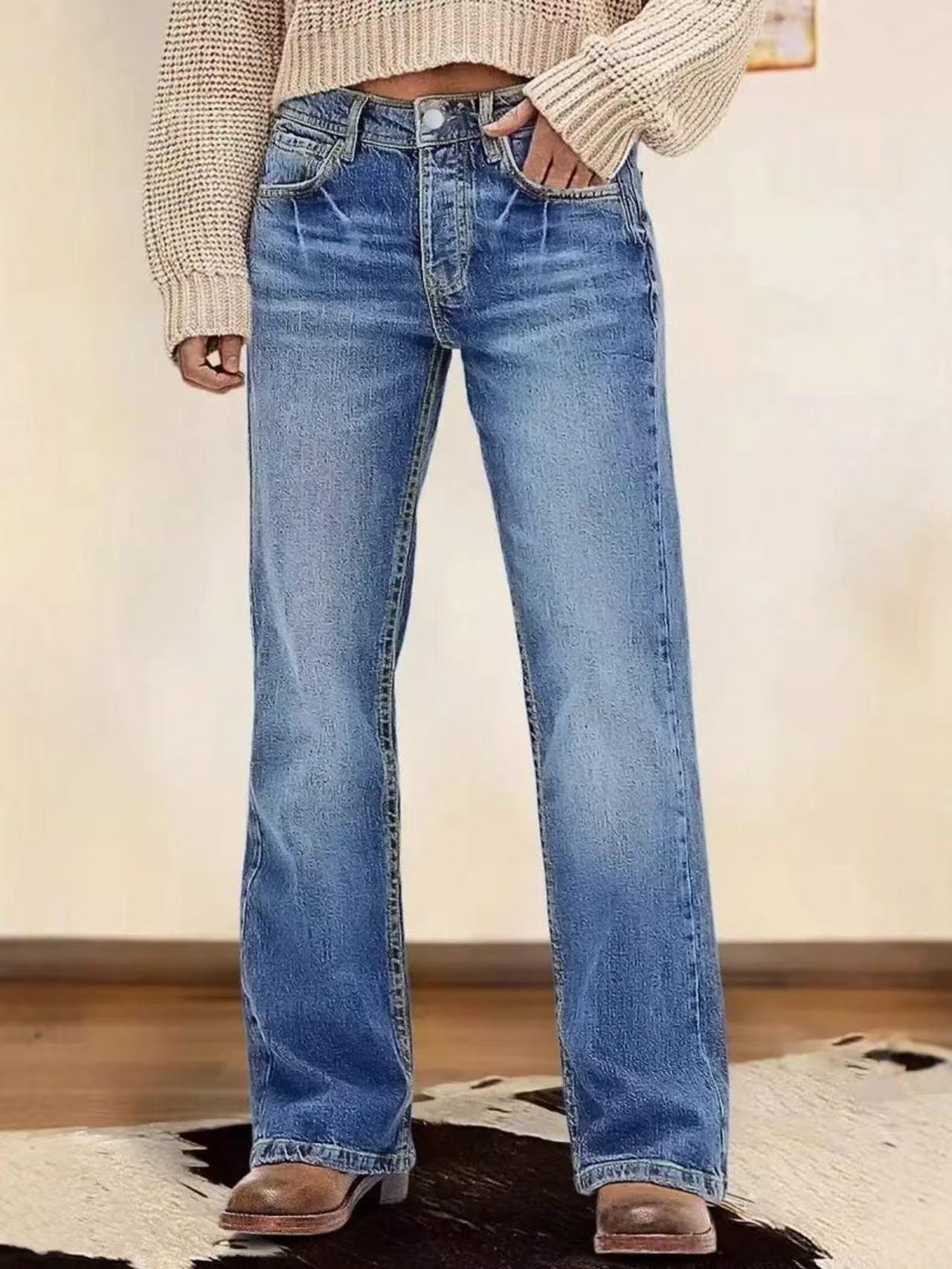

Women s Washable Jeans - Casual, Versatile Everyday Wear L синий
