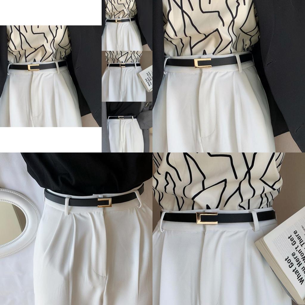 Chic And Minimalist Black Belt For Women Featuring Smooth Buckle Perfect For Fashion Forward Styles