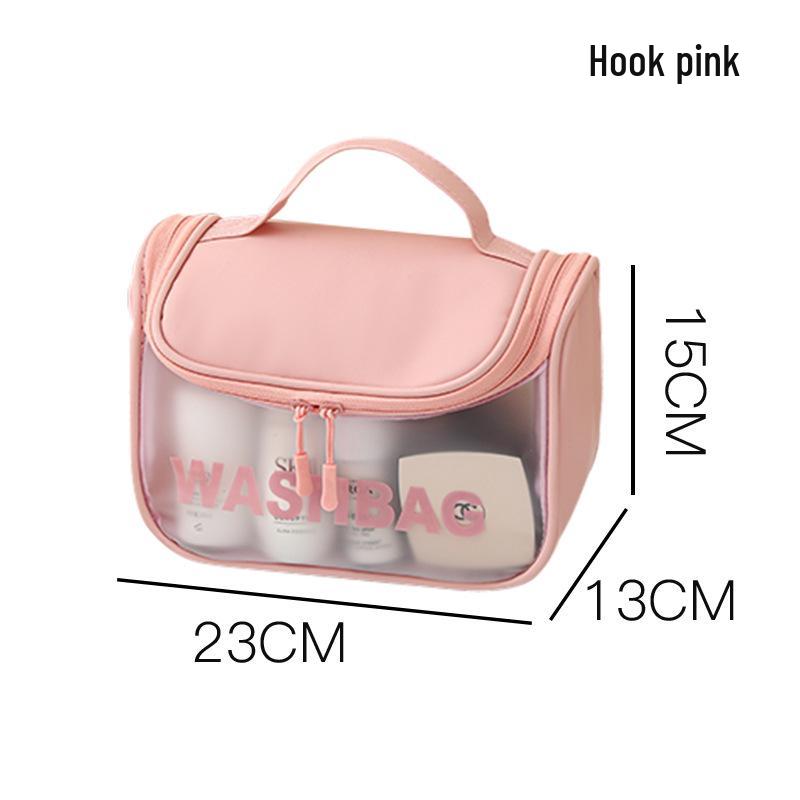 Frosted PU Large Capacity Transparent Travel Makeup and Toiletry Bag