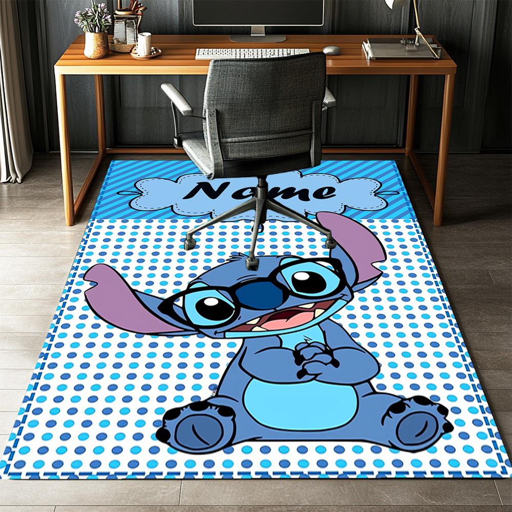 Custom Name Stitch Printed Carpet,Rug for Office Chair Living Room Bedroom Kitchen Room Decor Gifts.