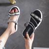 Pregnant Women Wear Sandals and Women's Flat-bottomed Rhinestones In Summer, One Word with Cool Slippers and One Pedal, and Wear Soft-soled Korean Ver