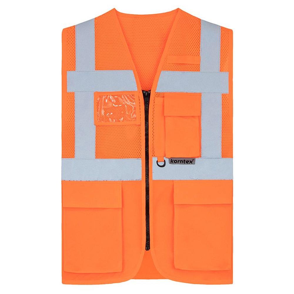 Korntex Unisex Adult Athens Mesh Multi-Functional Hi-Vis Vest