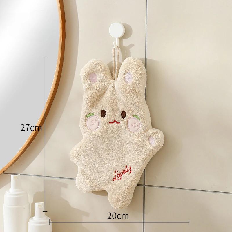 Cute Animal Hand Towel Soft Children Kids Bathing Towel Bathroom Kitchen Hanging Wipe Towel Thicken Absorbent Towels